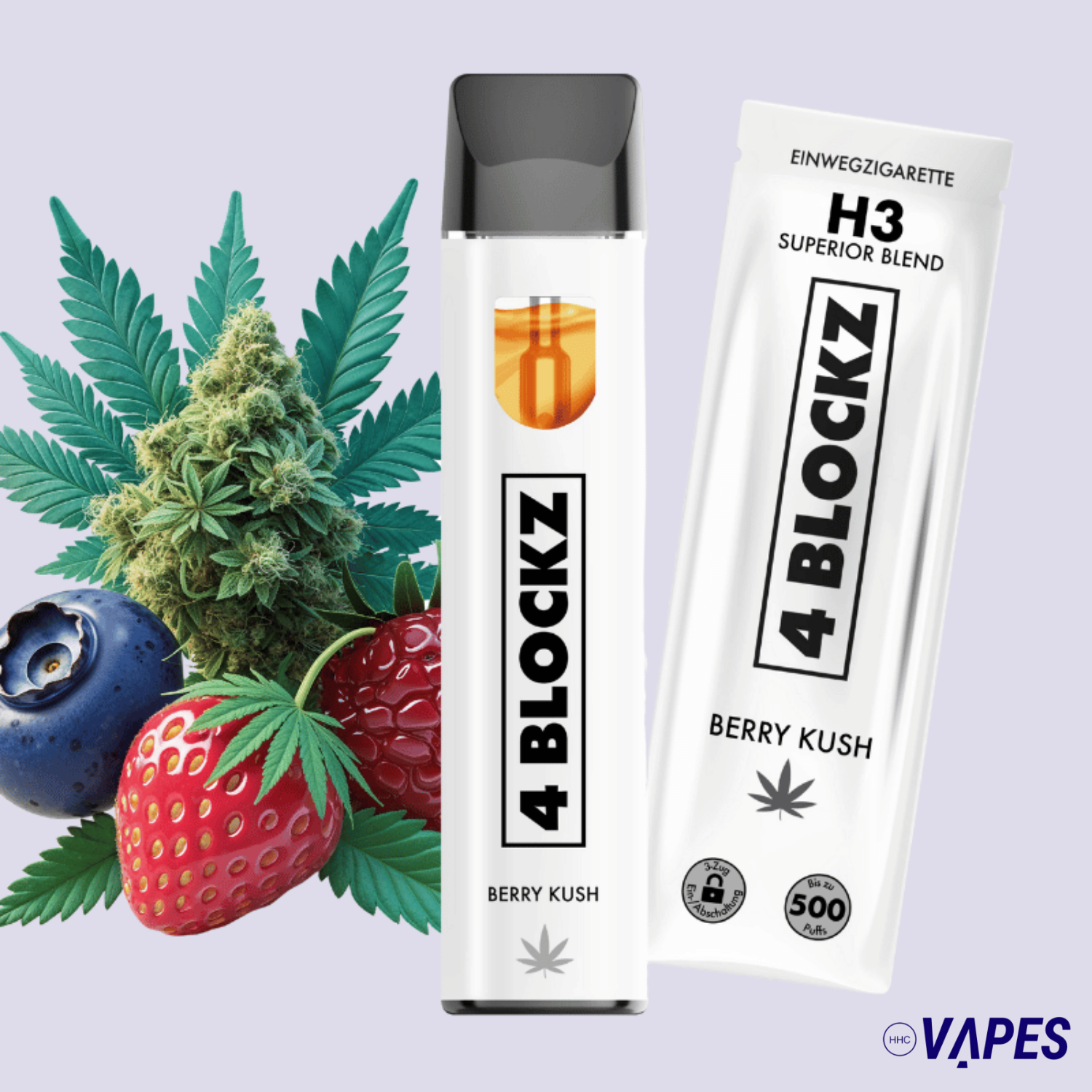 4 Blockz H3 Vape Pen - Berry Kush HHC VAPES