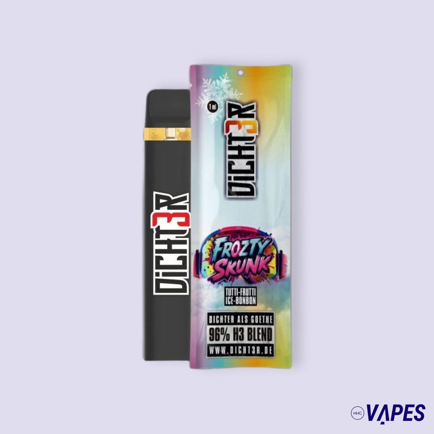 DICHT3R - 96% H3 Blend Vape - Frozty Skunk (Tutti-Frutti Icebonbon) HHC VAPES