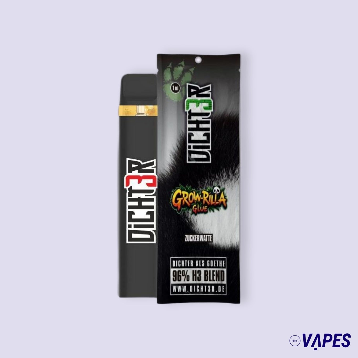 DICHT3R - 96% H3 Blend Vape - Grow-Rilla Glue (Zuckerwatte) HHC VAPES