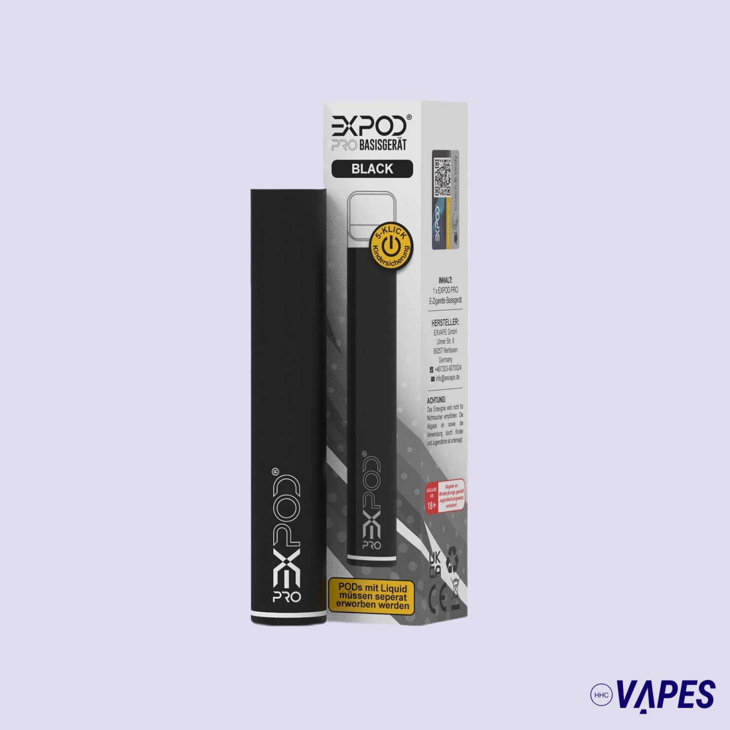 Expod Pro - Dispositivo base - Negro Vaper HHC