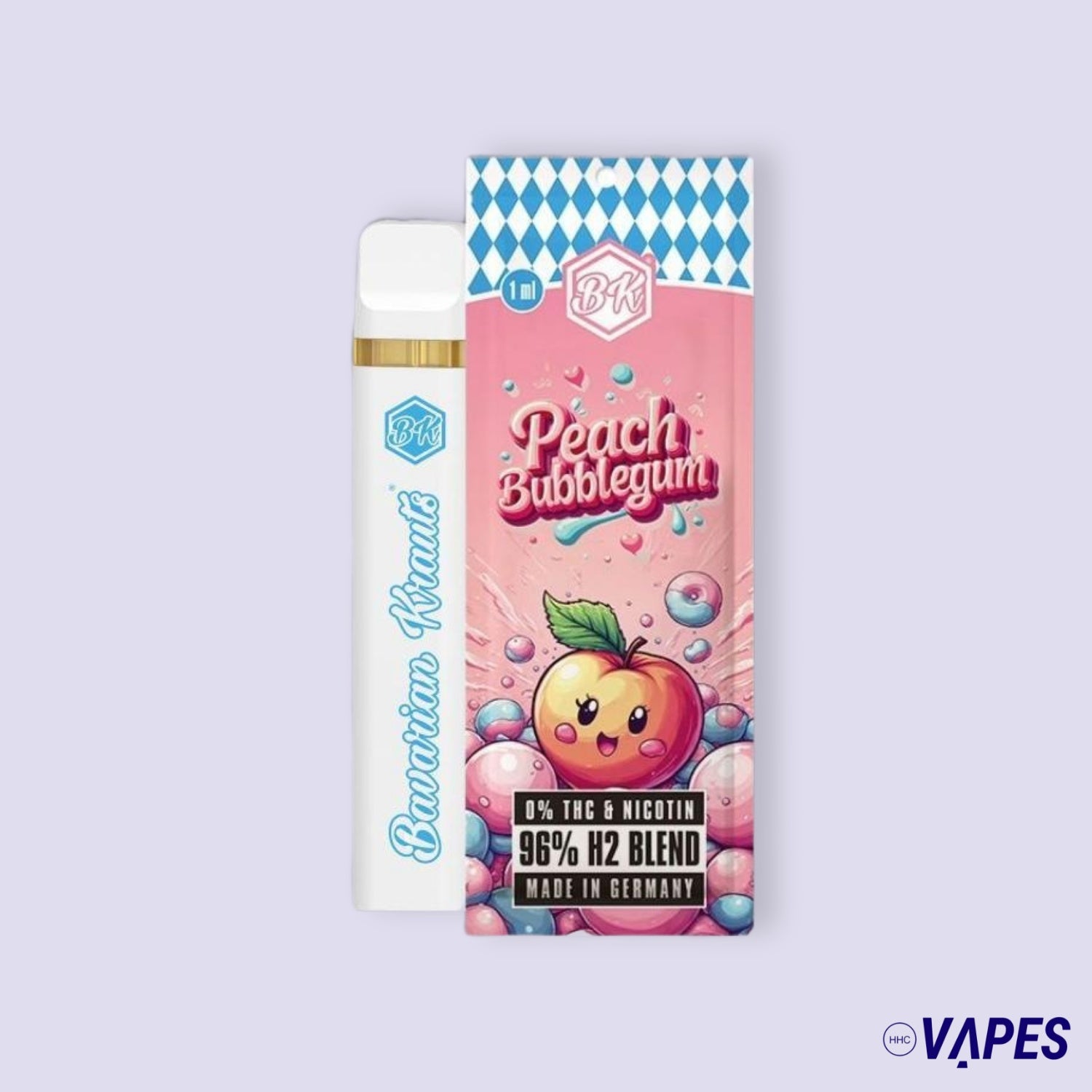 BK Vapes H2 96 % - Broskvová žvýkačka 1 ml