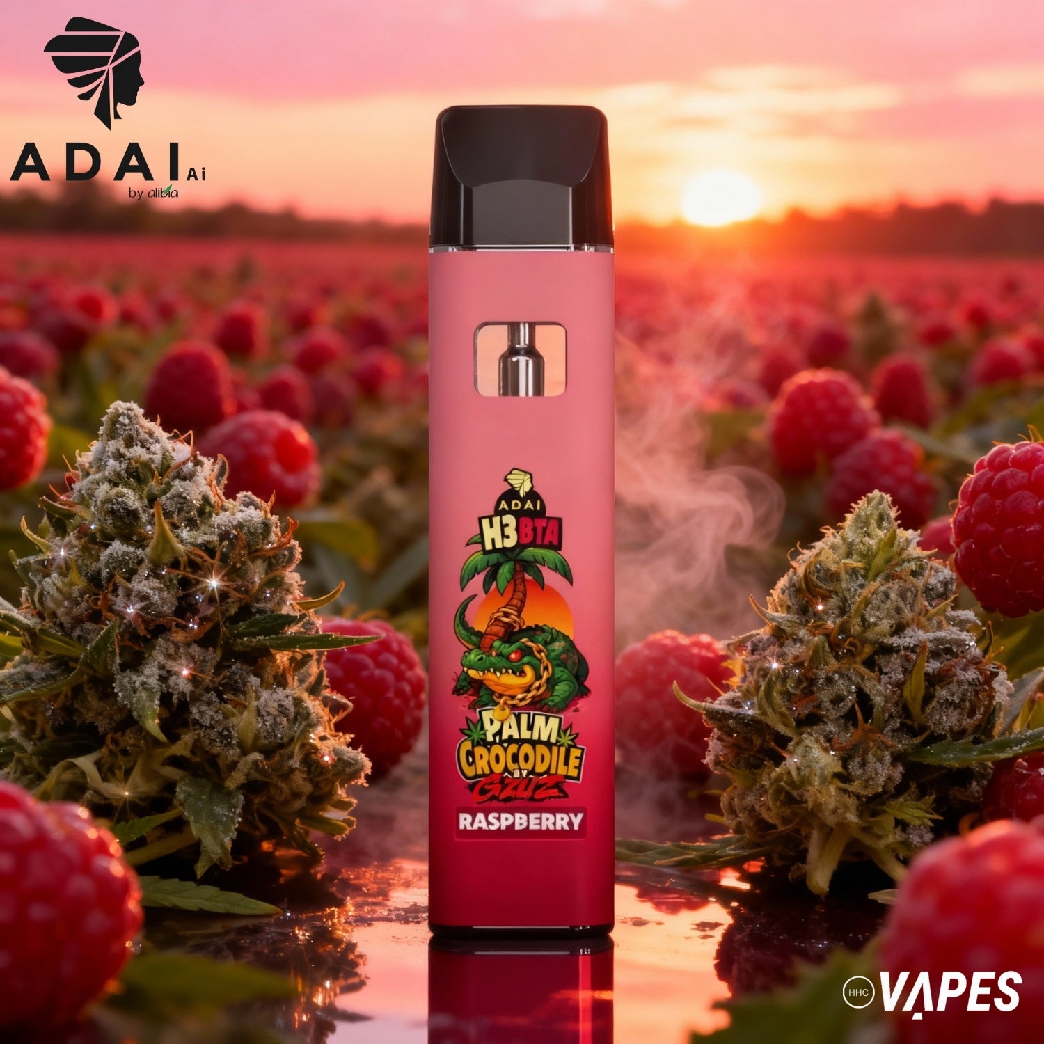 Palm Crocodile By Gzuz - H3BTA - Raspberry 1ml HHC VAPES