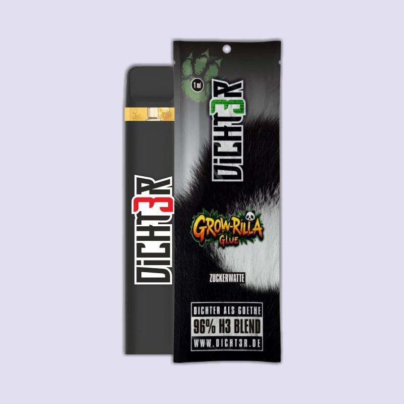 DICHT3R - 96% H3 Blend Vape - Grow-Rilla Glue (Zuckerwatte)