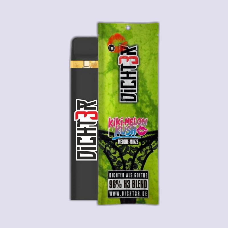 DICHT3R - 96% H3 Blend Vape - Kiki Melon Kush (Melone Minze)