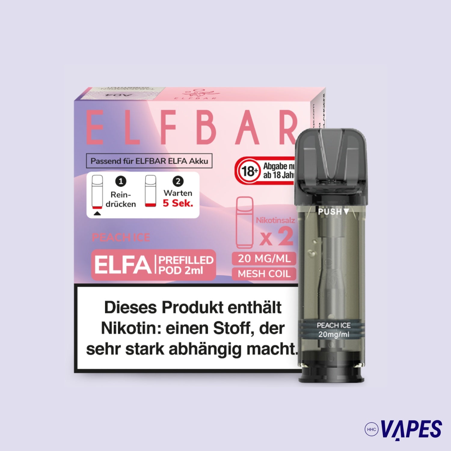 ELFA CP předplněná kapsle Peach Ice 20mg/ml