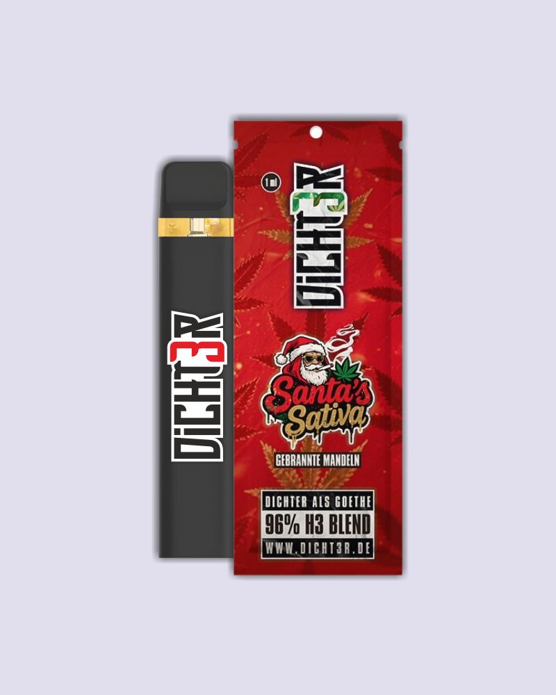 DICHT3R - 96% H3 Blend Vape - Santa's Sativa (Gebrannte Mandeln)
