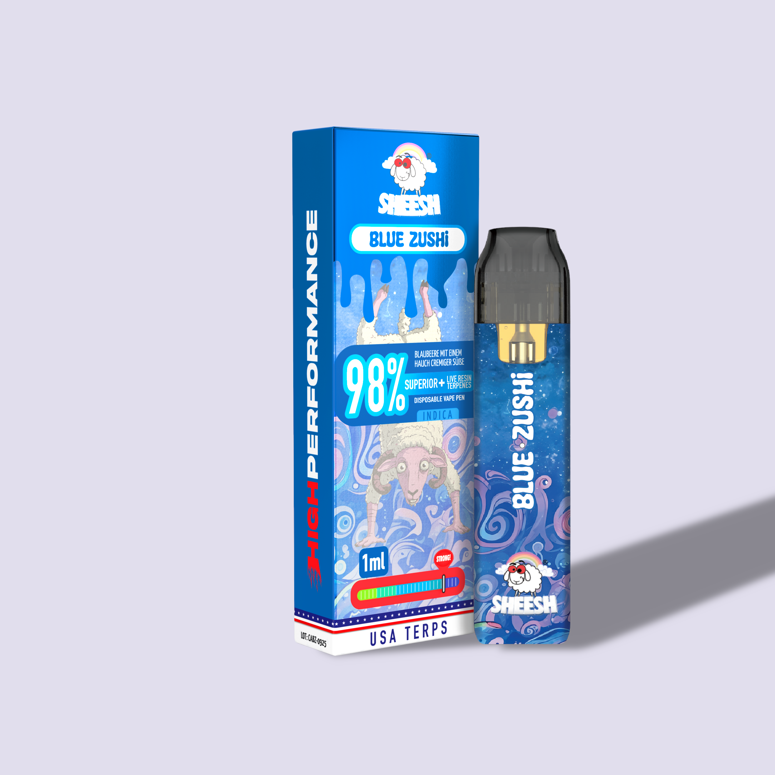 SHEESH Vape - Superior Line 1ml - Blue Zushi - 98% Superior + Live Resin Terpenes