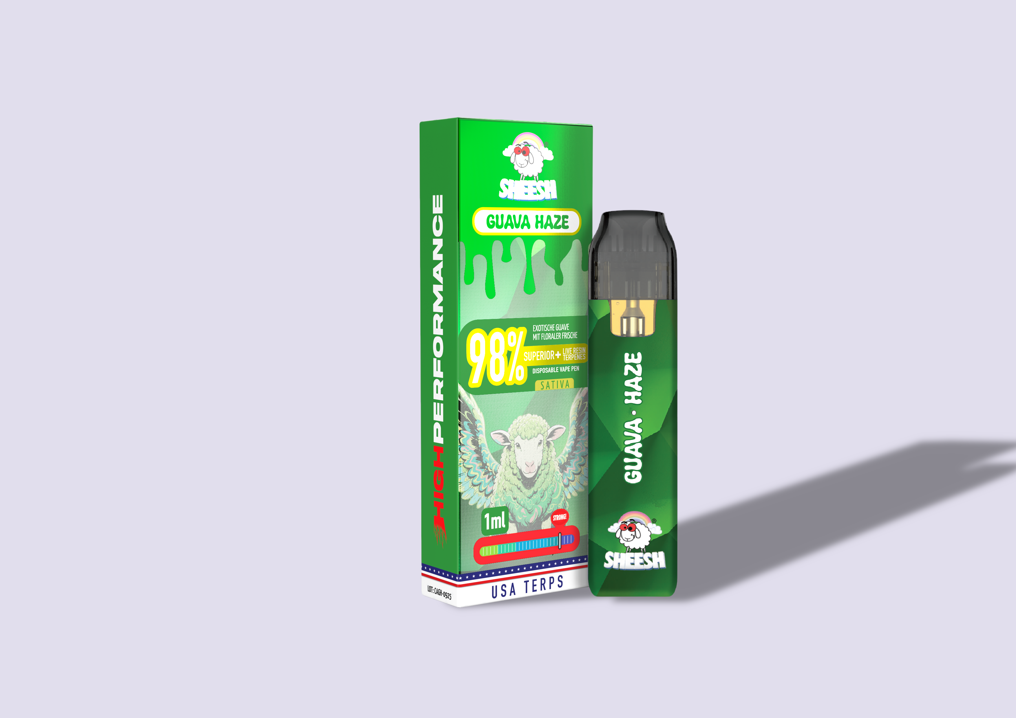 SHEESH Vape - Superior Line 1ml - Guava Haze - 98% Superior + Live Resin Terpenes