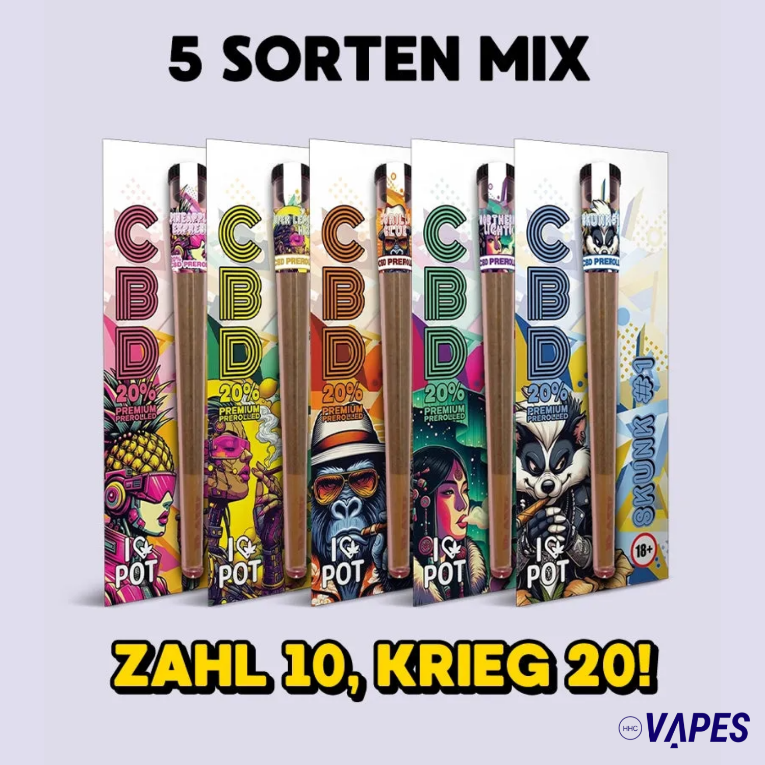 20 für 10 CBD Pre Roll Bundle HHC VAPES