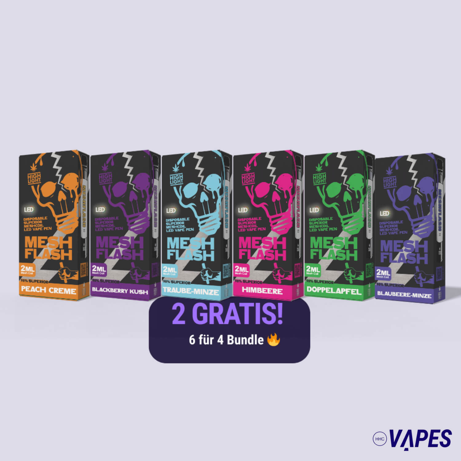 6für4 Bundle Highlight-Meshflash H2 Superior HHC VAPES