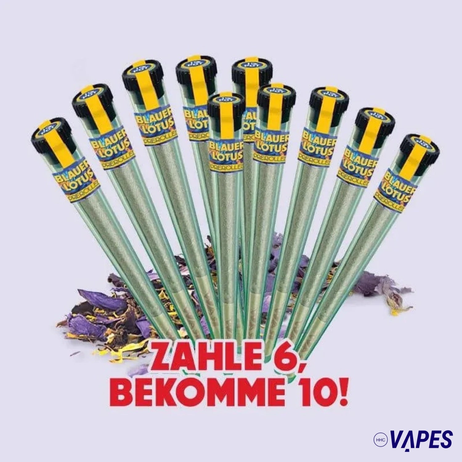 Blauer Lotus Pre Roll Super Bundle mit 10 Stück HHC VAPES