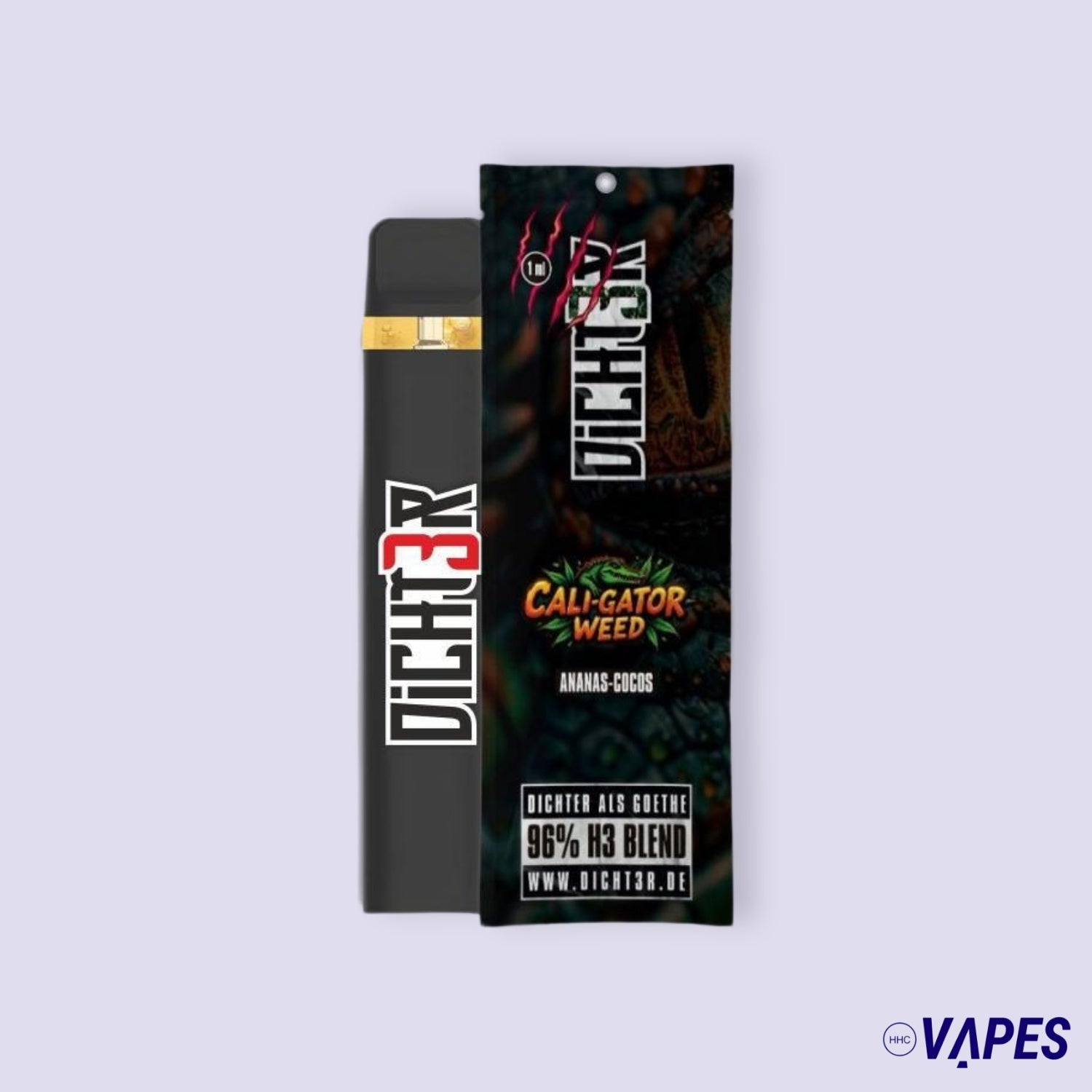 DICHT3R - 96% H3 Blend Vape - Cali-Gator Weed (Ananas Cocos) HHC VAPES