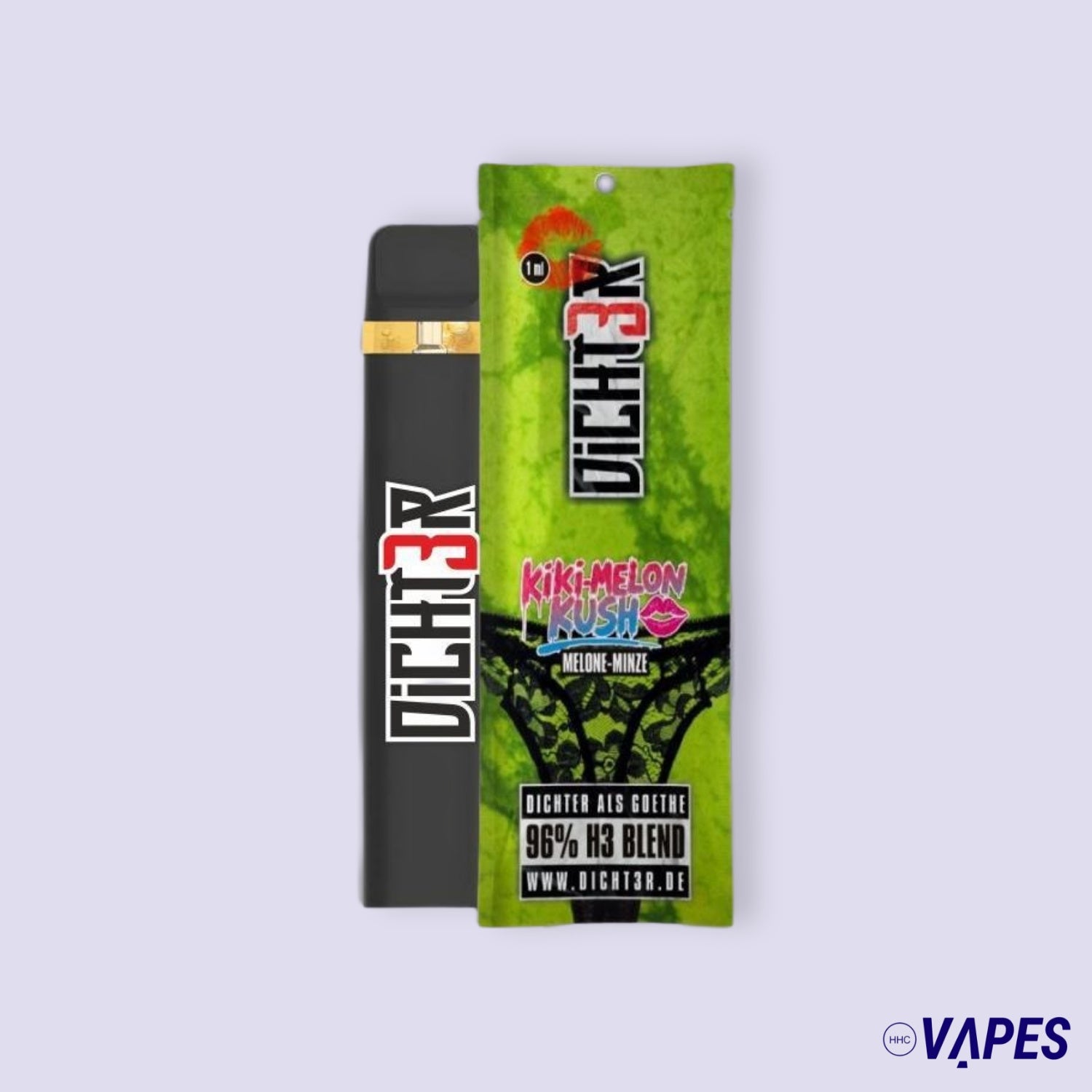 DICHT3R - 96% H3 Blend Vape - Kiki Melon Kush (Melone Minze) HHC VAPES