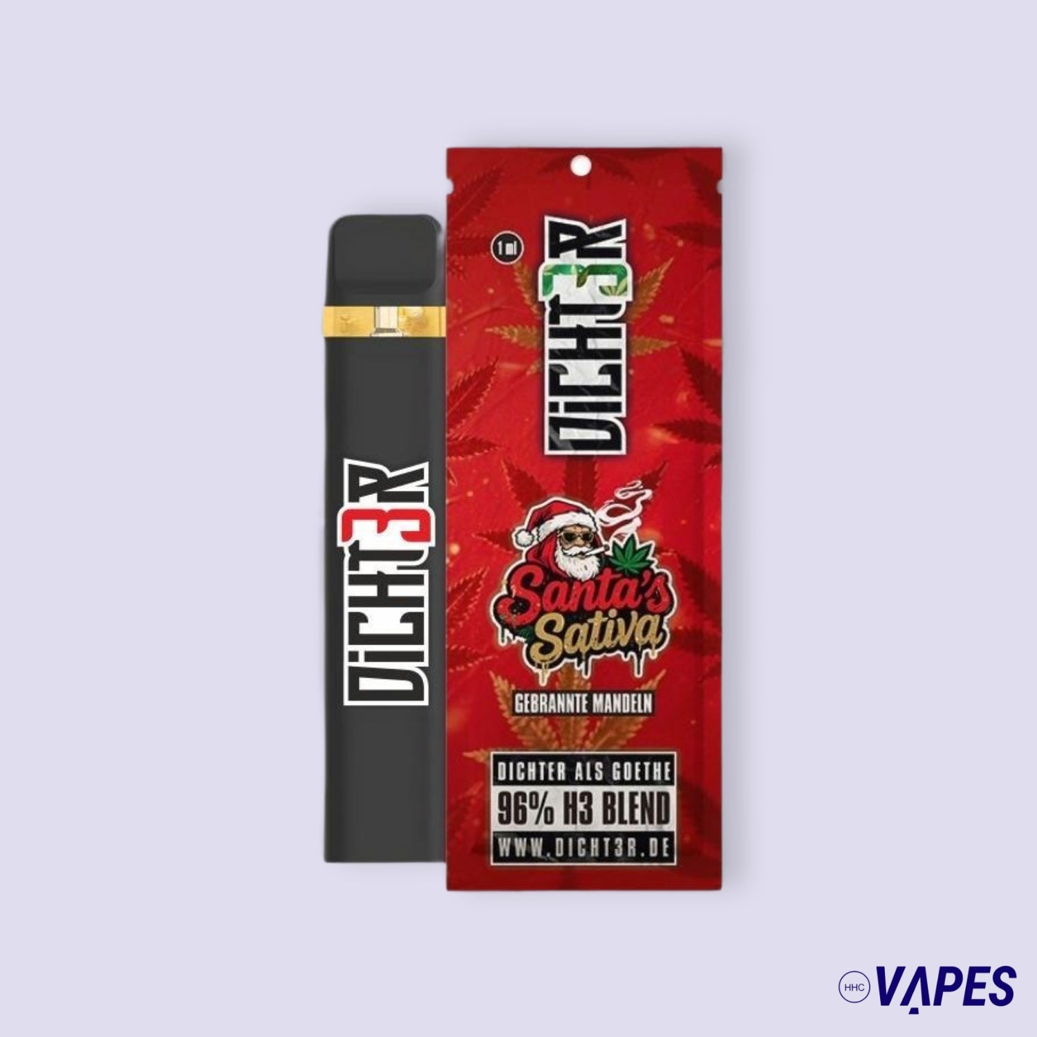 Dicht3r - 96% H3 keverék Vape - Santa's Sativa (Pörkölt mandula) - Akciós HHC Vapes