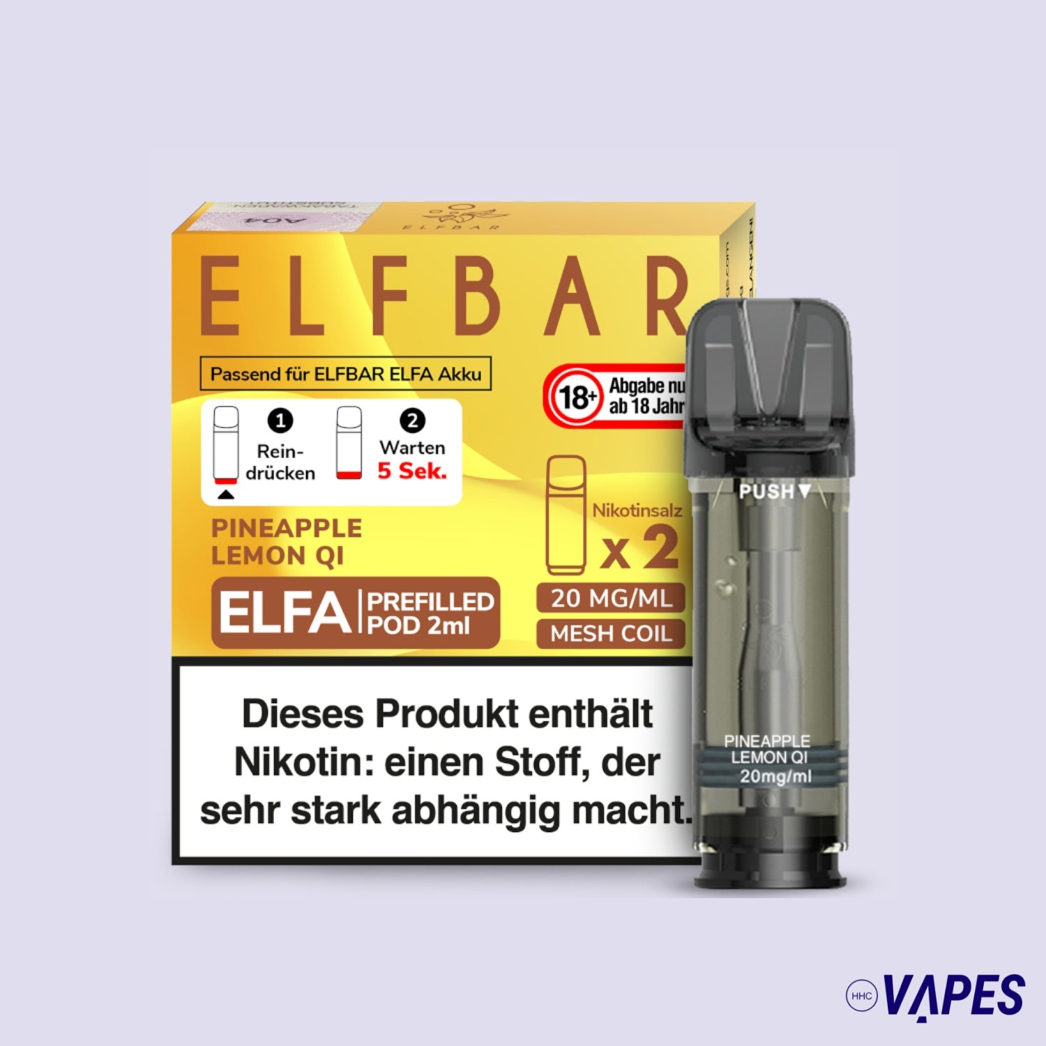 ELFA CP Prefilled Pod Pineapple Lemon 20mg/ml HHC VAPES