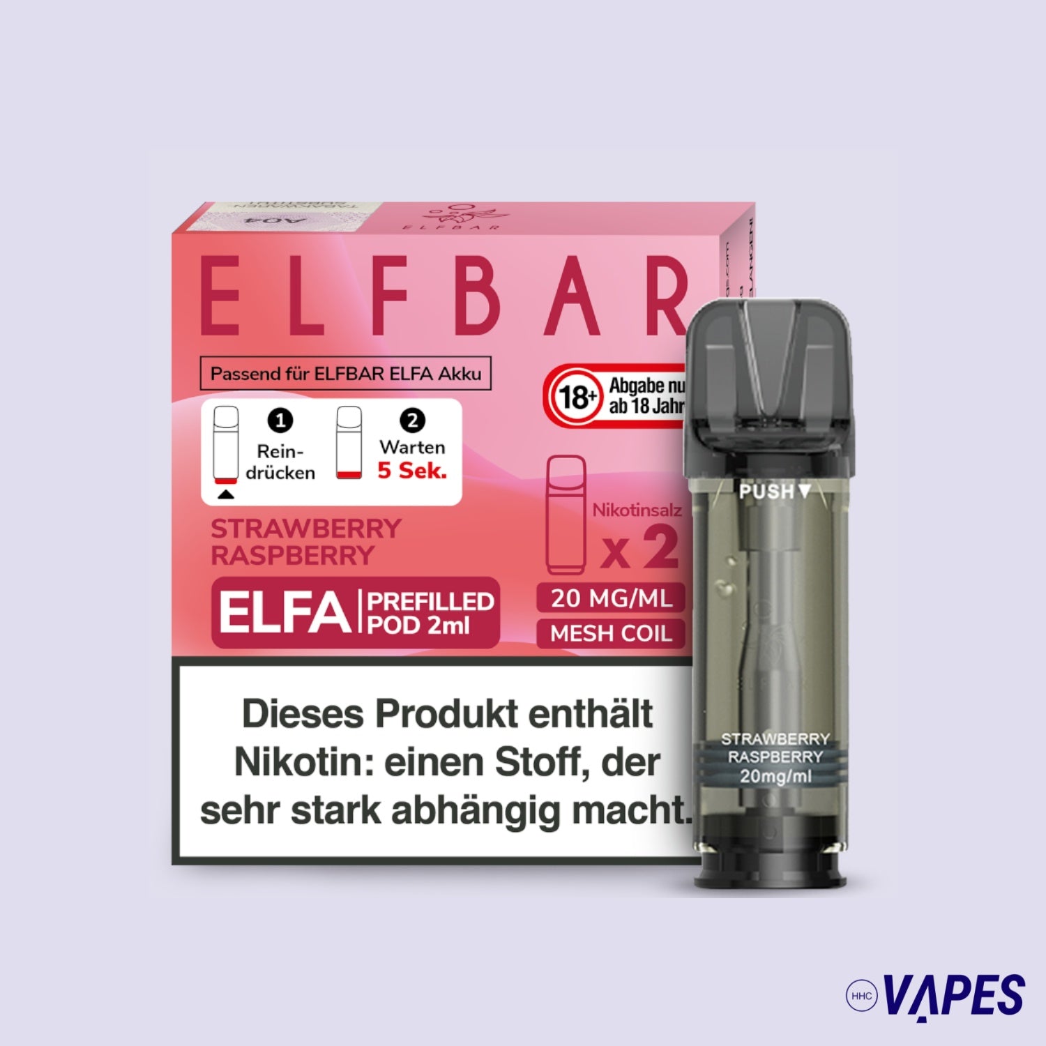 ELFA CP Prefilled Pod Strawberry Raspberry 20mg/ml HHC VAPES
