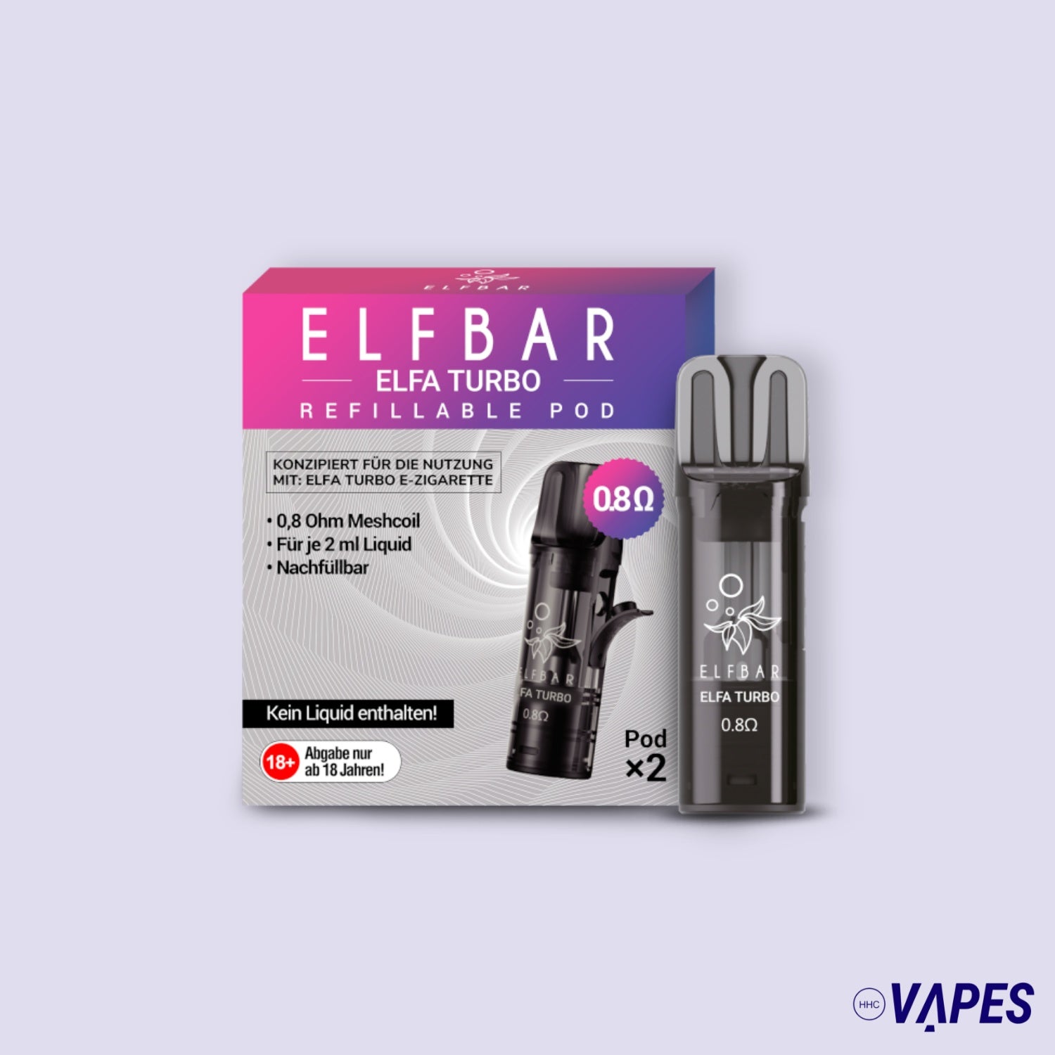Elfa Turbo 0.8 Ohm Pod (2 pieces per pack) HHC Vapes