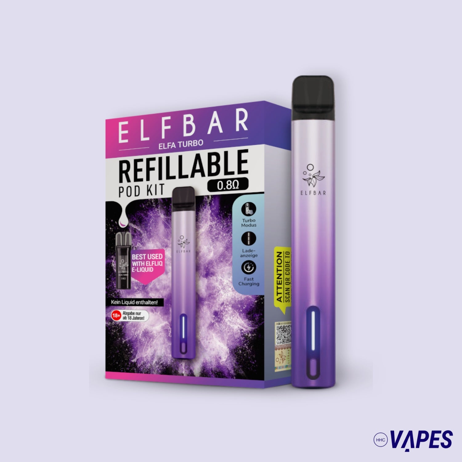 Elfa Turbo E-Cigarette Set aurora purple HHC Vapes