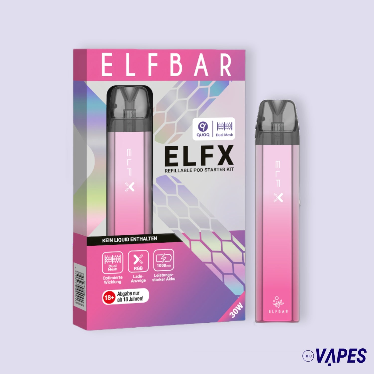 Elfbar Elfx Kit - Silver Pink HHC VAPES