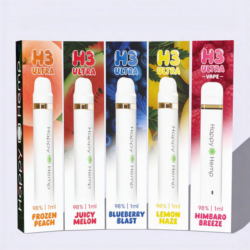 Happy Hemp H3 Ultra Vape kaufen | 98% H3 Blend 4 Sorten ab 34,90 Happy Hemp H3 Ultra Vape kaufen | 98% H3 Blend 4 Sorten ab 34,90