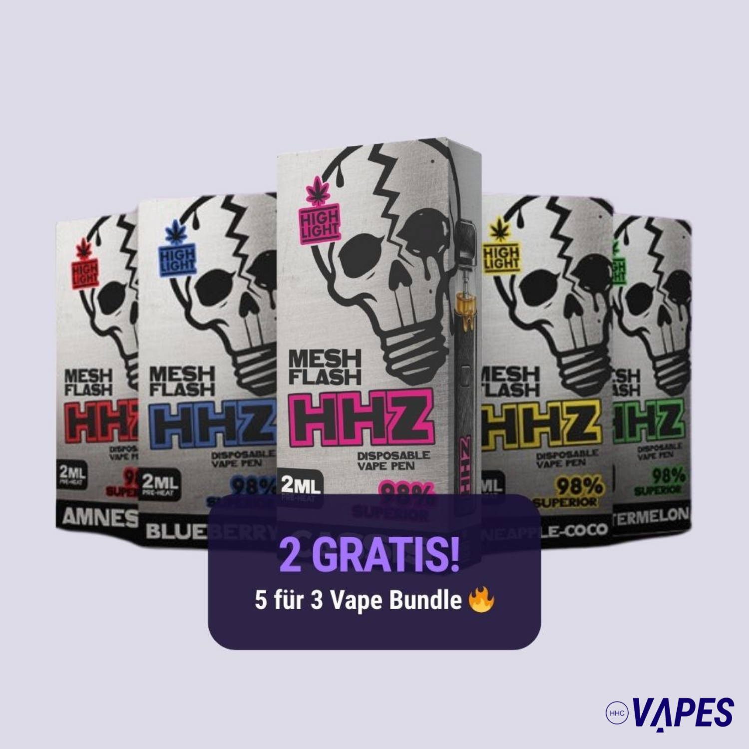 MeshFlash HHZ Vapes 5für3 Bundle HHC VAPES