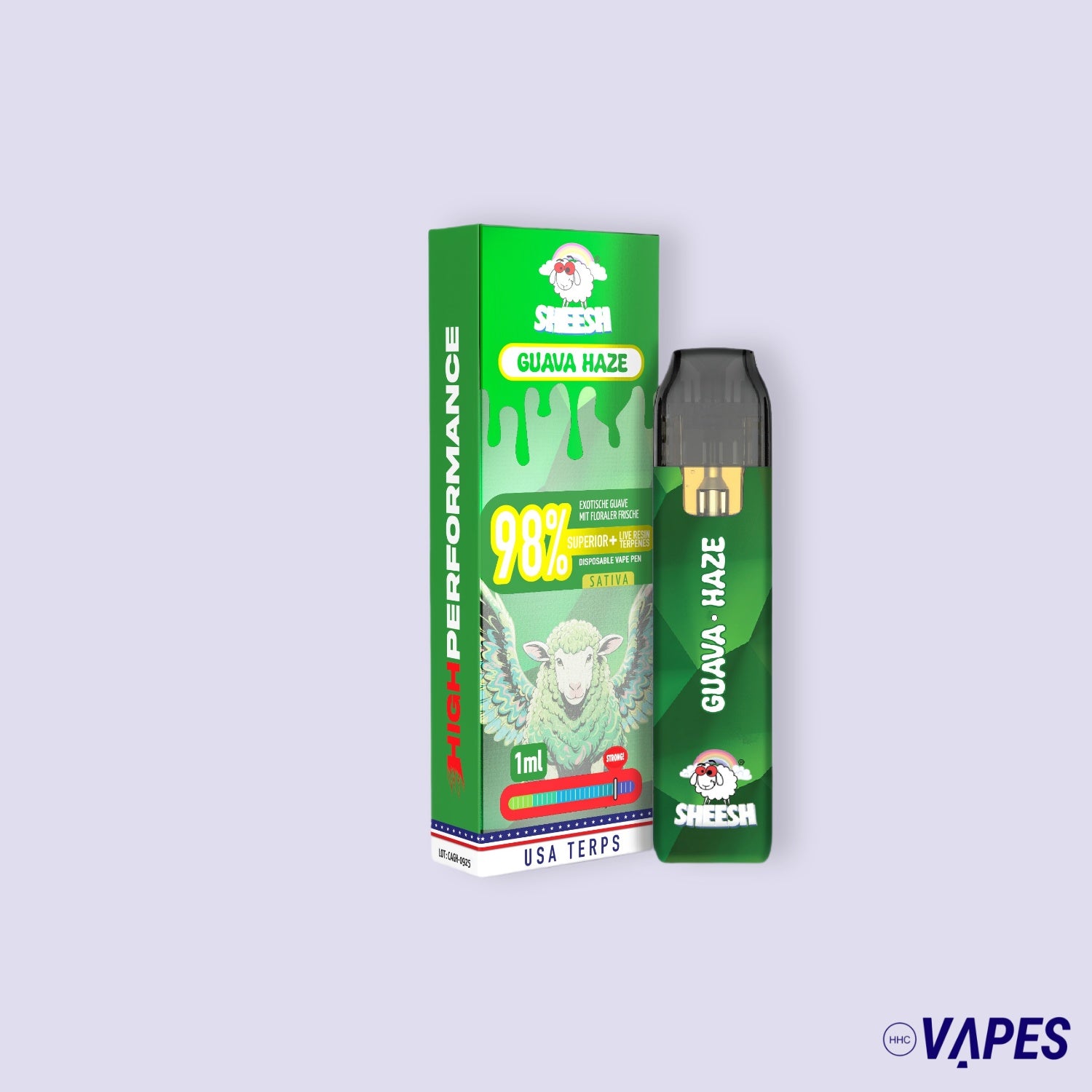 SHEESH Vape - Superior Line 1ml - Guava Haze - 98% Superior + Live Resin Terpenes HHC VAPES