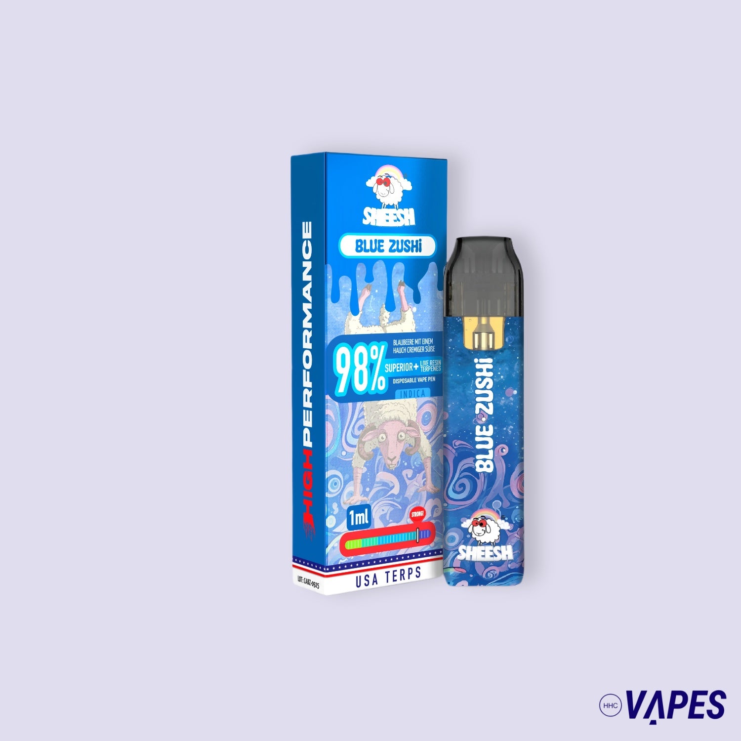 SHEESH Vape - Superior Line 1ml - Blue Zushi - 98% Superior + Live Resin Terpenes