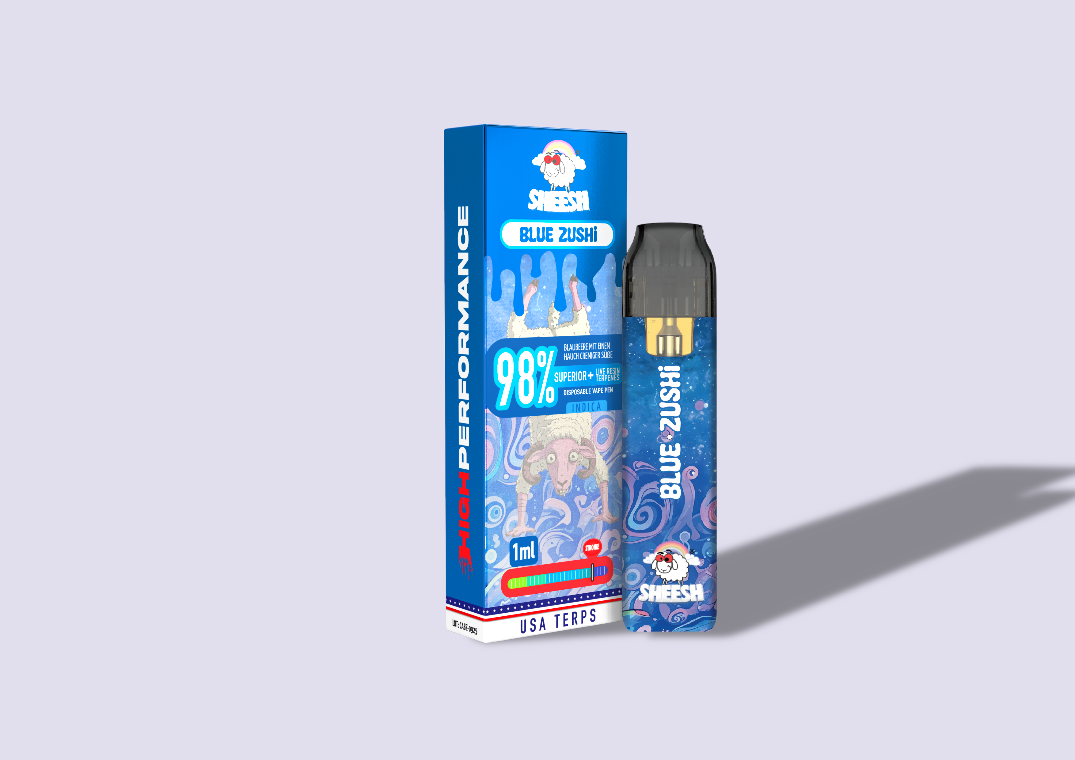 SHEESH Vape - Superior Line 1ml - Blue Zushi - 98% Superior + Live Resin Terpenes