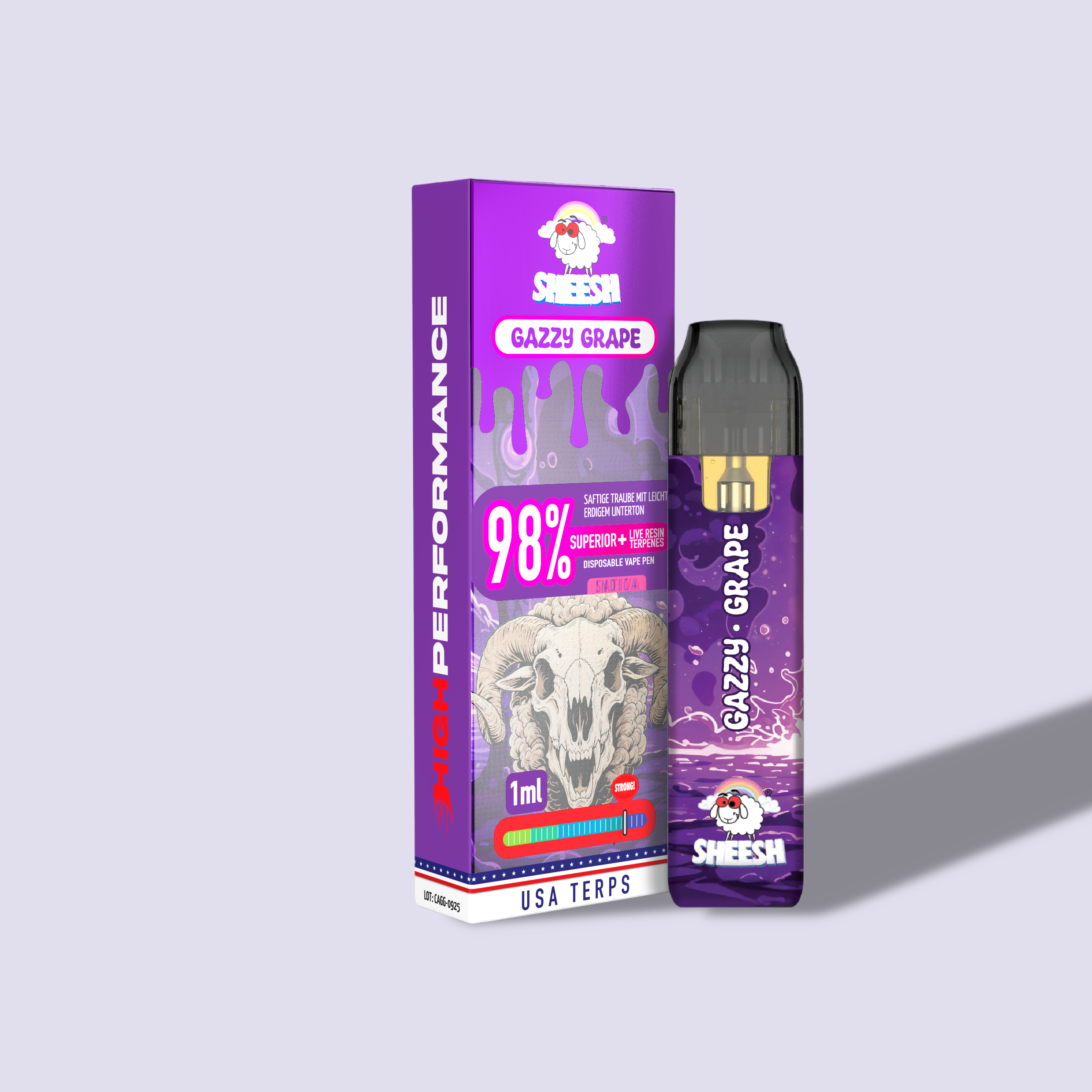 SHEESH Vape - Superior Line 1ml - Gazzy Grape - 98% Superior + Live Resin Terpenes