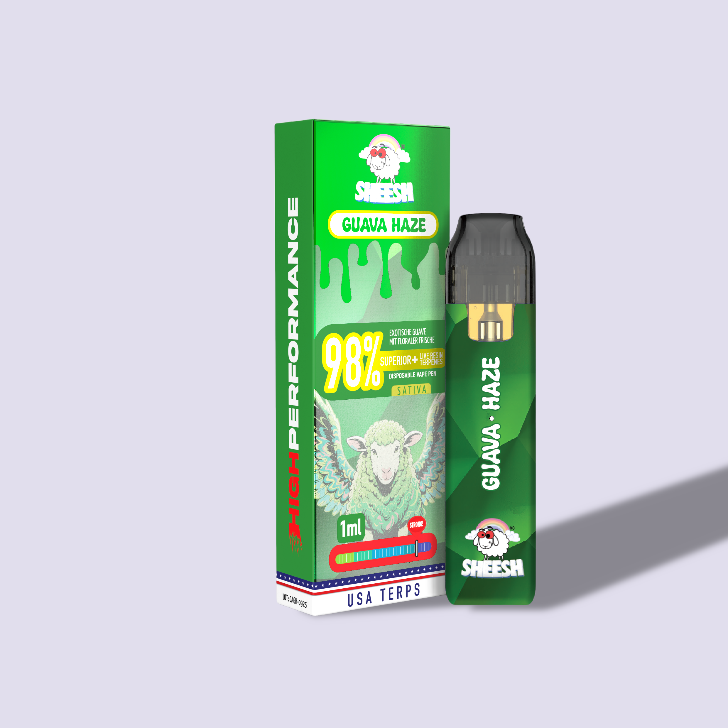 SHEESH Vape - Superior Line 1ml - Guava Haze - 98% Superior + Live Resin Terpenes