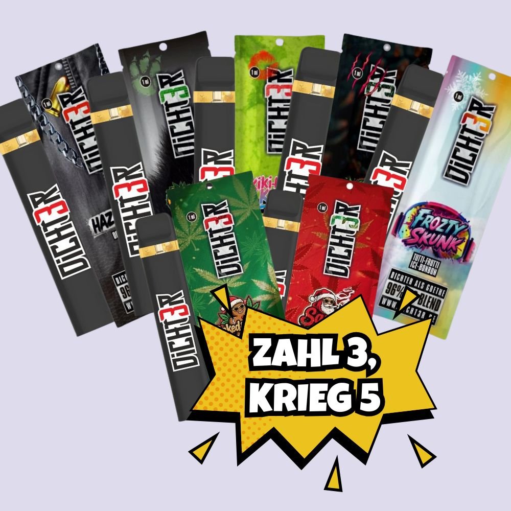 5 für 3 DICHT3R - 96% H3 Blend Vape Bundle
